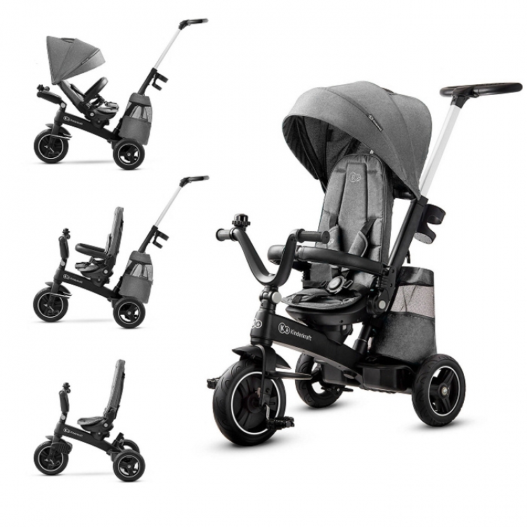 Kinderkraft tricikl easy twist 2u1 platinum grey